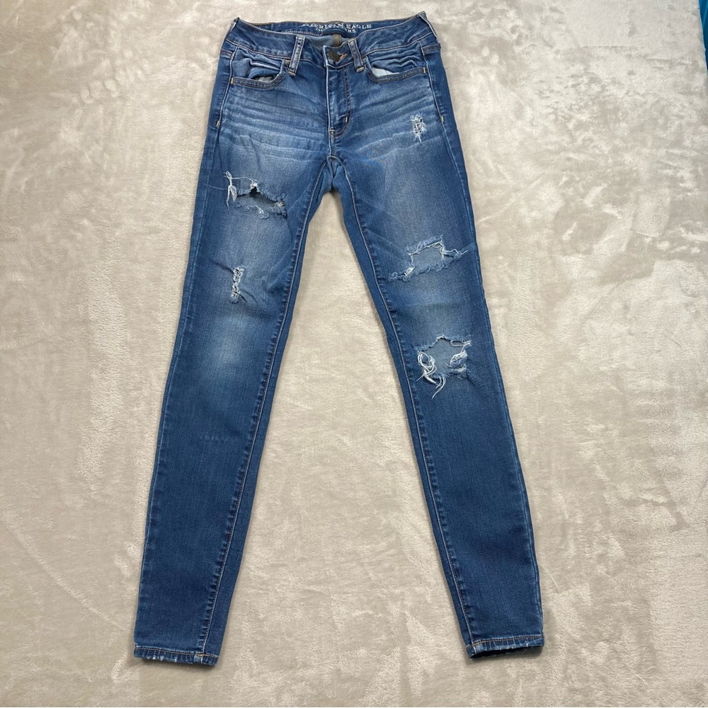 American Eagle Distressed Jegging Super Super Stretch Women's Sz 2